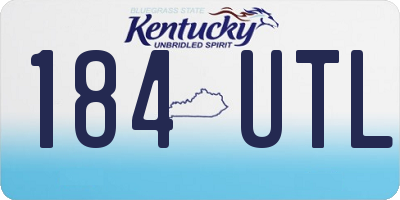 KY license plate 184UTL
