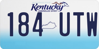 KY license plate 184UTW