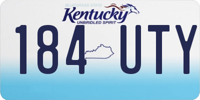 KY license plate 184UTY