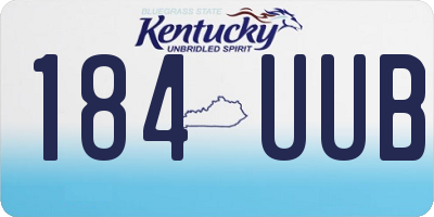 KY license plate 184UUB