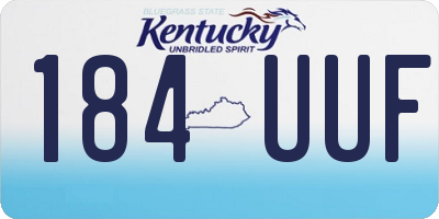 KY license plate 184UUF