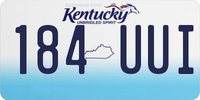 KY license plate 184UUI