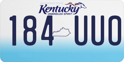 KY license plate 184UUO