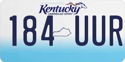 KY license plate 184UUR
