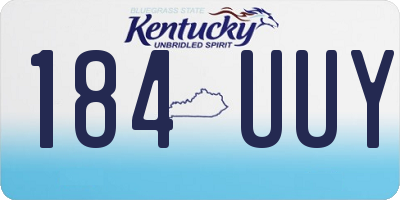 KY license plate 184UUY