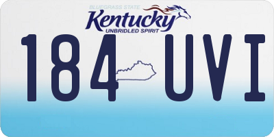 KY license plate 184UVI