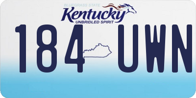 KY license plate 184UWN