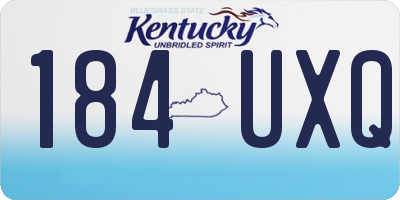 KY license plate 184UXQ