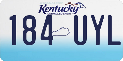 KY license plate 184UYL