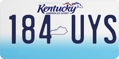 KY license plate 184UYS