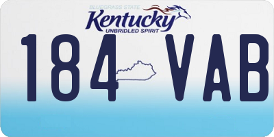 KY license plate 184VAB