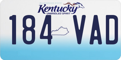 KY license plate 184VAD