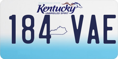 KY license plate 184VAE
