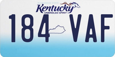 KY license plate 184VAF