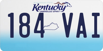 KY license plate 184VAI