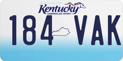 KY license plate 184VAK