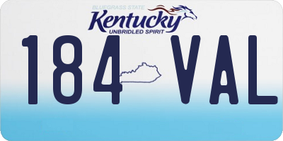 KY license plate 184VAL