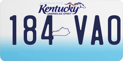 KY license plate 184VAO