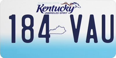 KY license plate 184VAU