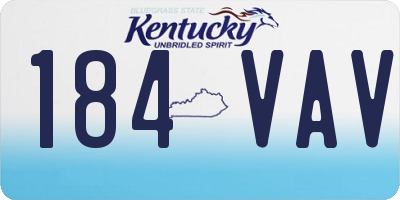 KY license plate 184VAV