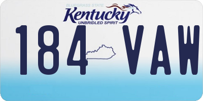 KY license plate 184VAW