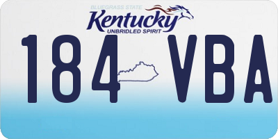 KY license plate 184VBA