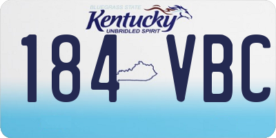 KY license plate 184VBC