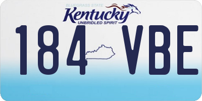 KY license plate 184VBE