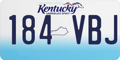 KY license plate 184VBJ