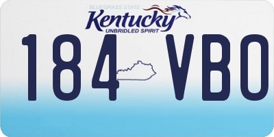 KY license plate 184VBO