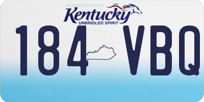 KY license plate 184VBQ