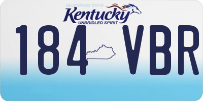 KY license plate 184VBR