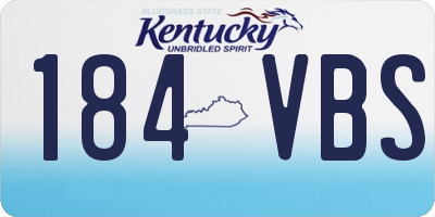 KY license plate 184VBS