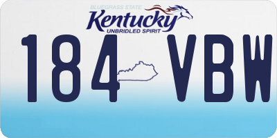 KY license plate 184VBW