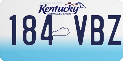 KY license plate 184VBZ
