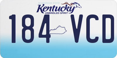 KY license plate 184VCD