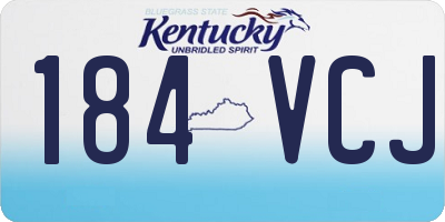 KY license plate 184VCJ