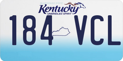KY license plate 184VCL