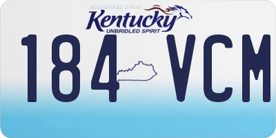 KY license plate 184VCM