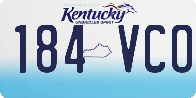 KY license plate 184VCO