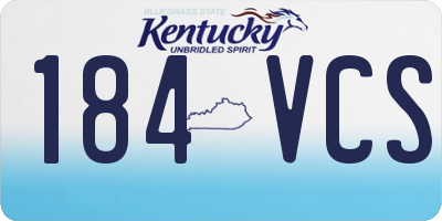 KY license plate 184VCS