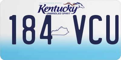 KY license plate 184VCU