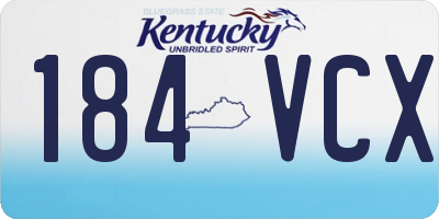 KY license plate 184VCX