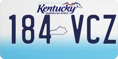 KY license plate 184VCZ