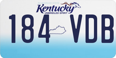 KY license plate 184VDB