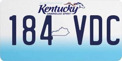 KY license plate 184VDC