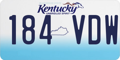 KY license plate 184VDW