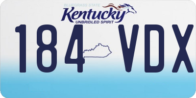 KY license plate 184VDX