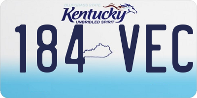 KY license plate 184VEC
