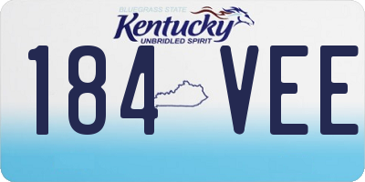 KY license plate 184VEE